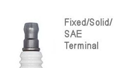 Solid SAE spark plug terminal