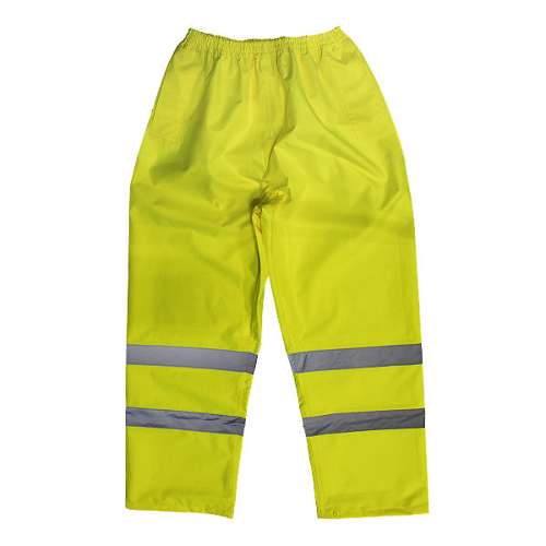 Hi-Vis Yellow Waterproof Trousers - Large