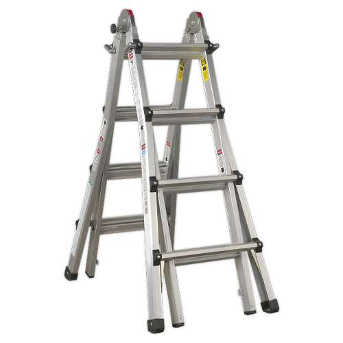Aluminium Telescopic Ladder 4-Way EN 131 Adjustable Height