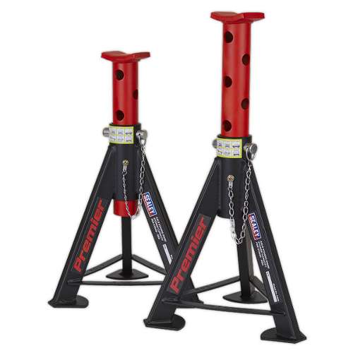 Axle Stands (Pair) 6 Tonne Capacity per Stand - Red