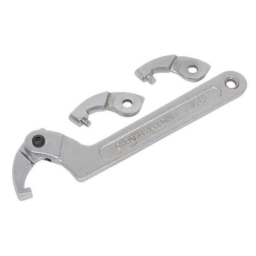 Adjustable C Spanner - Hook & Pin Wrench Set 4pc 32-76mm