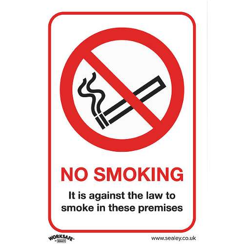 Prohibition Safety Sign - No Smoking (On Premises) - Rigid Plastic