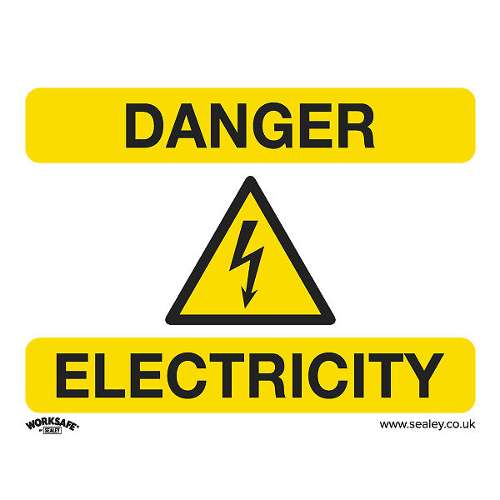Warning Safety Sign - Danger Electricity - Rigid Plastic