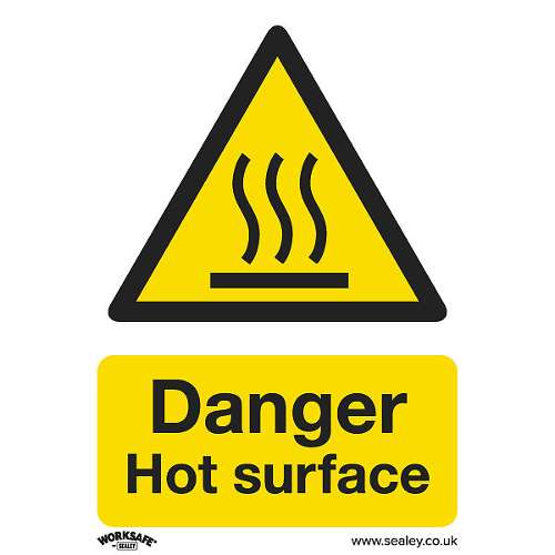 Warning Safety Sign - Danger Hot Surface - Rigid Plastic