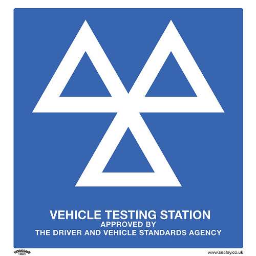 Warning Safety Sign - MOT Testing Station - Rigid Plastic