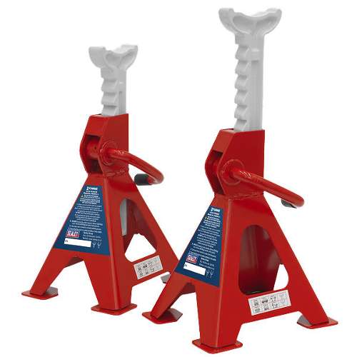 Axle Stands (Pair) 2 Tonne Capacity per Stand Ratchet Type