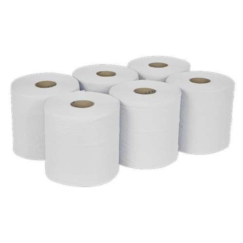 Paper Roll White 2-Ply Embossed 150m Pack of 6
