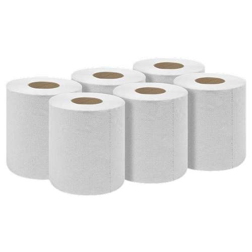 White Embossed 2-Ply Paper Roll 60m - Pack of 6