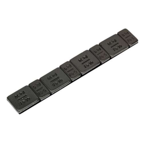 Wheel Weight 5 & 10g Adhesive Zinc Plated Steel Black Strip of 8 (4 x Each Weight) Pack of 50