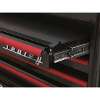 Retro Style Wide Topchest & Rollcab Combination 10 Drawer-Black with Red Anodised Drawer Pull