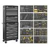Tool Chest Combination 16 Drawer with Ball-Bearing Slides - Black/Grey & 468pc Tool Kit