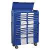 Retro Style Wide Topchest & Rollcab Combination 10 Drawer Blue/White Stripes