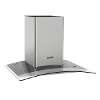 Baridi 60cm Curved Glass Cooker Hood with Carbon Filters, LED Lights, Stainless Steel