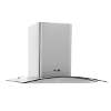 Baridi 60cm Curved Glass Cooker Hood with Carbon Filters, LED Lights, Stainless Steel