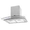 Baridi 60cm Curved Glass Cooker Hood with Carbon Filters, LED Lights, Stainless Steel