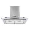 Baridi 60cm Curved Glass Cooker Hood with Carbon Filters, LED Lights, Stainless Steel