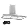 Baridi 60cm Curved Glass Cooker Hood with Carbon Filters, LED Lights, Stainless Steel