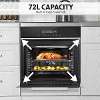 Baridi 60cm Built-In Fan Assisted, Single, Integrated 10 Function Electric Oven, Touchscreen Controls, 72L Capacity, Black/Stainless Steel