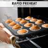 Baridi 60cm Built-In Fan Assisted, Single, Integrated 10 Function Electric Oven, Touchscreen Controls, 72L Capacity, Black/Stainless Steel