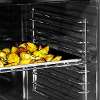 Baridi 60cm Built-In Fan Assisted, Single, Integrated 10 Function Electric Oven, Touchscreen Controls, 72L Capacity, Black/Stainless Steel