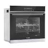 Baridi 60cm Built-In Fan Assisted, Single, Integrated 10 Function Electric Oven, Touchscreen Controls, 72L Capacity, Black/Stainless Steel