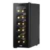 Baridi 12 Bottle Wine Cooler with Digital Touch Screen Controls & LED Light, Black