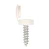 Numberplate Screw with Flip Cap 4.2 x 19mm White Pack of 50