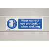 Mandatory Safety Sign - Wear Eye Protection When Welding - Self-Adhesive Vinyl - Pack of 10