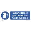 Mandatory Safety Sign - Wear Eye Protection When Welding - Self-Adhesive Vinyl - Pack of 10