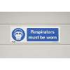 Mandatory Safety Sign - Respirators Must Be Worn - Self-Adhesive Vinyl