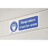 Mandatory Safety Sign - Respirators Must Be Worn - Self-Adhesive Vinyl