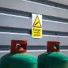 Warning Safety Sign - Danger Propane Cylinders - Rigid Plastic
